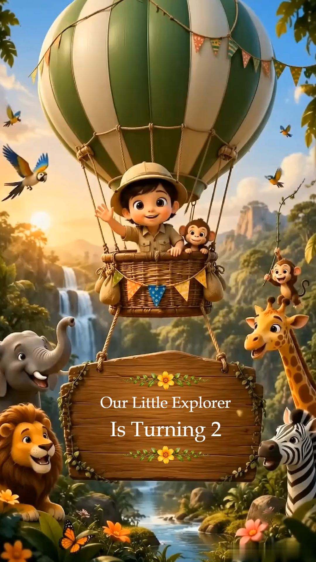 Jungle Theme Birthday invitation video