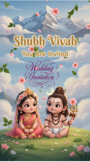 shiv theme wedding invitaion