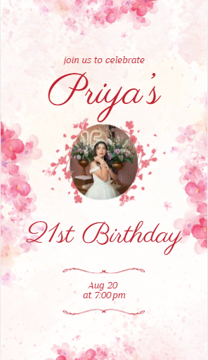 21st Birthday invitation Vedio