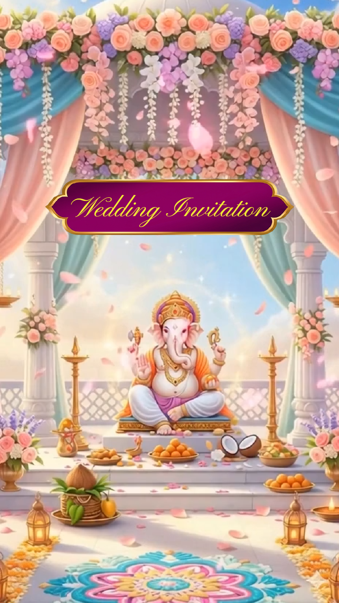 AI Wedding Invitation Video Royal Couple