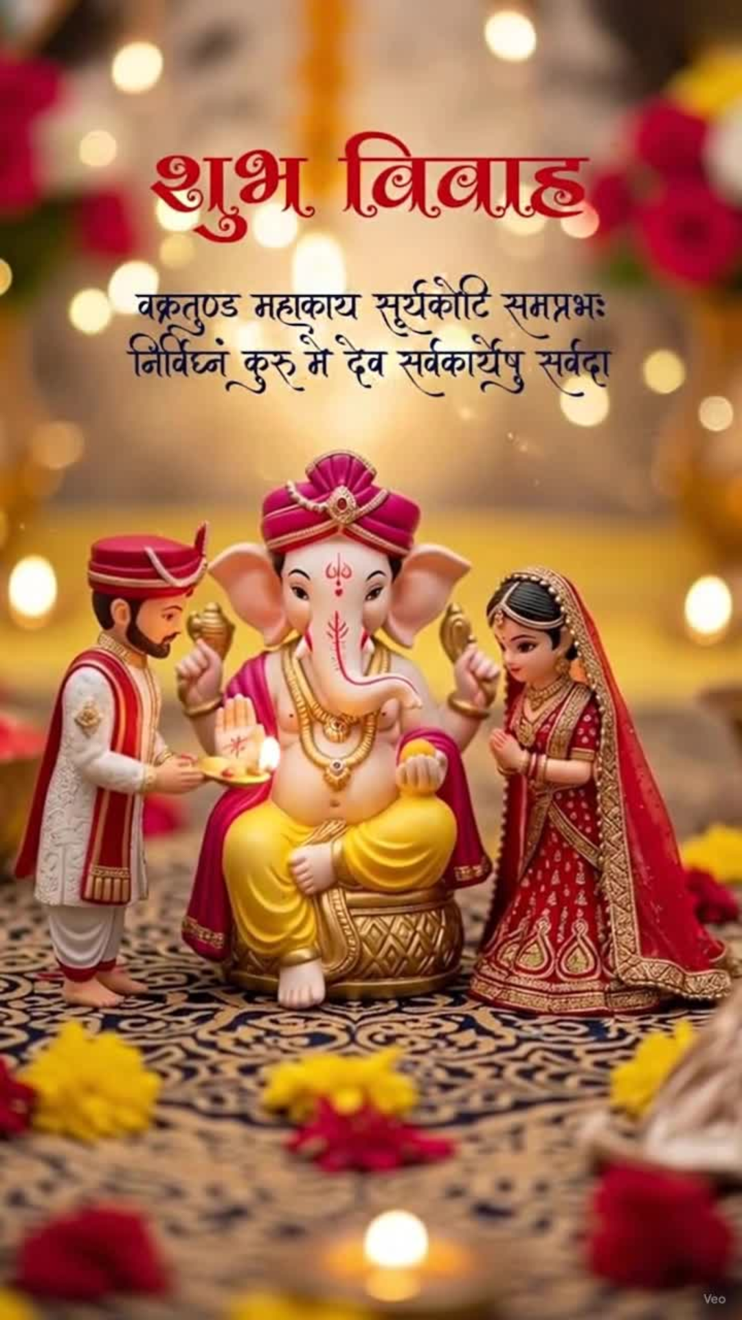 Divine Ganesha Darshan Hindu Wedding Invitation Video